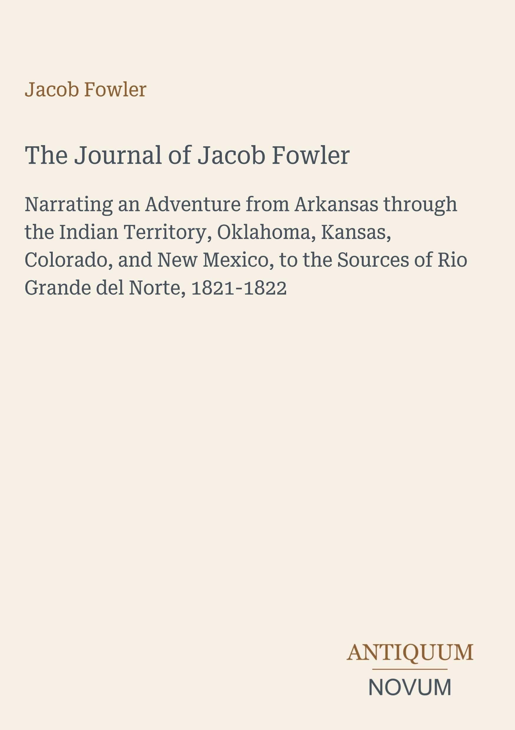 The Journal of Jacob Fowler