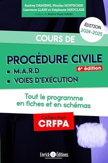 Cours de procédure civile 2024-2025 : MARD, voies d'exécution : tout le programme en fiches et en schémas