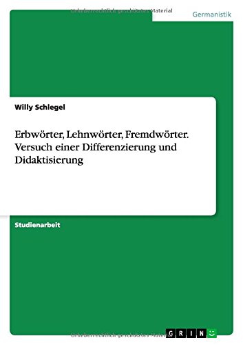 Erbwörter, Lehnwörter, Fremdwörter. Versuch einer Differenzierung und Didaktisierung