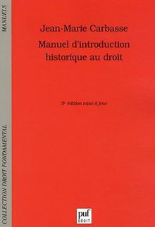 Manuel d'introduction historique au droit