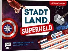 Stadt, Land, Superheld – Der Spieleklassiker für alle Marvel-Fans: Der ultimative Stadt, Land, Fluss-Spieleblock mit 26 Kategorien aus der Welt von ... Hulk, Scarlet Witch und Co. – von 8-99 Jahren