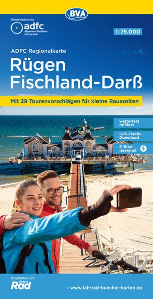 ADFC-Regionalkarte Rügen Fischland-Darß, 1:75.000, mit Tagestourenvorschlägen, reiß- und wetterfest, E-Bike-geeignet, GPS-Tracks-Download (ADFC-Regionalkarte 1:75000)