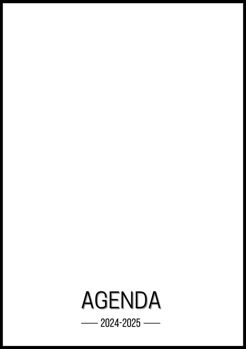 Agenda Scolaire Blanc Couverture à Personnaliser à Colorier à