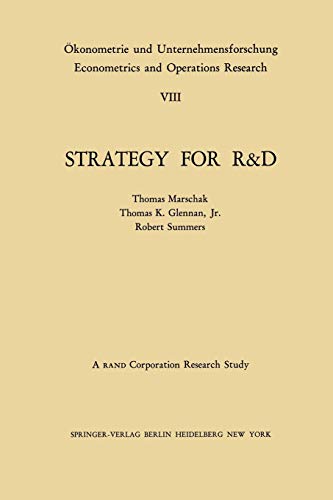 Strategy for R&D: Studies in the Microeconomics of Development (Ökonometrie und Unternehmensforschung Econometrics and Operations Research, 8, Band 8)