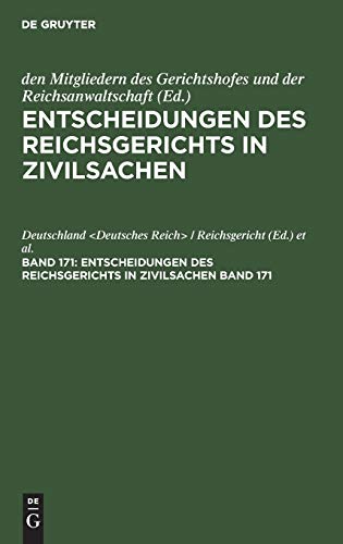 Entscheidungen des Reichsgerichts in Zivilsachen. Band 171