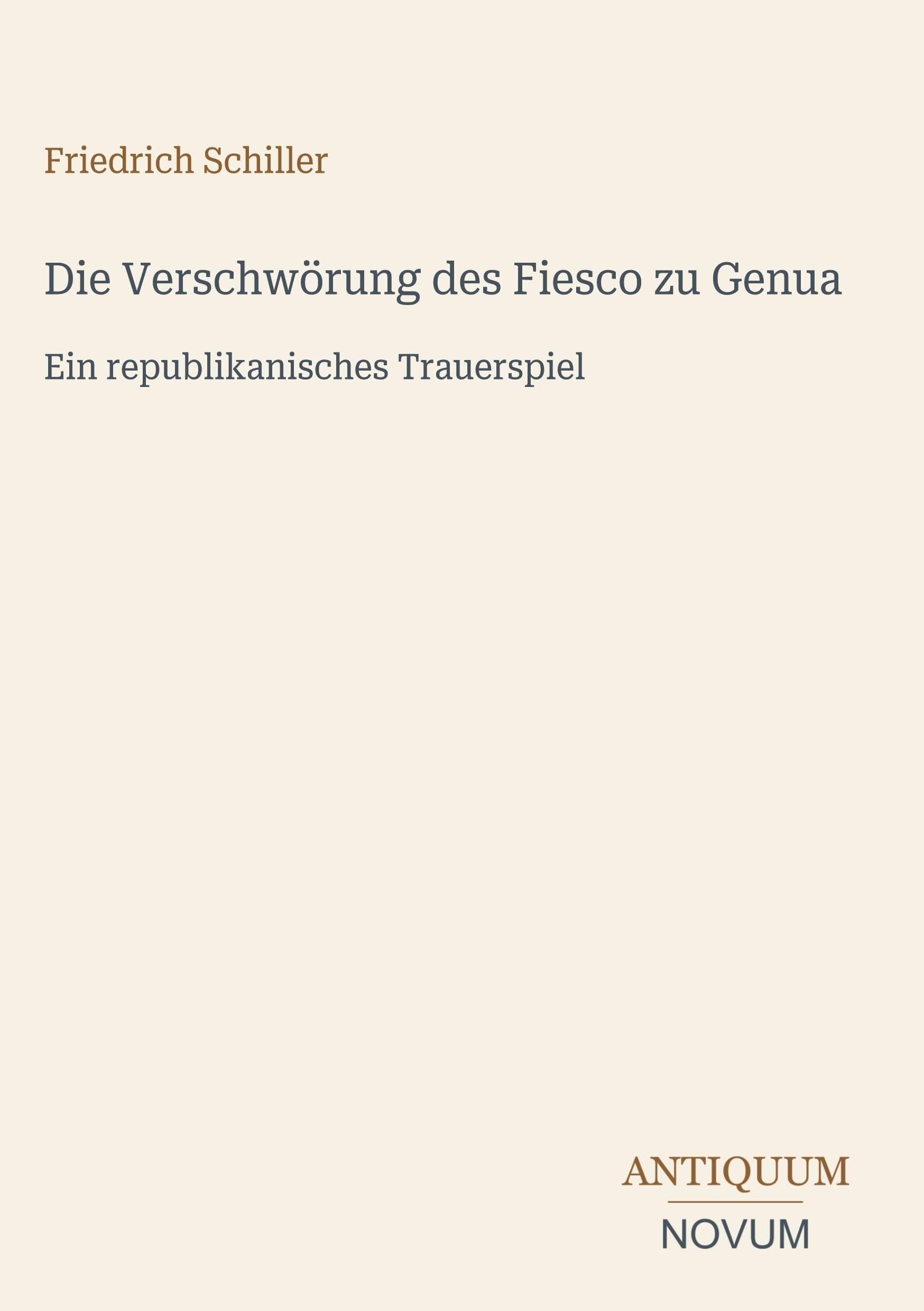 Die Verschwörung des Fiesco zu Genua