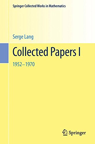 Collected Papers I: 1952-1970 (Springer Collected Works in Mathematics)