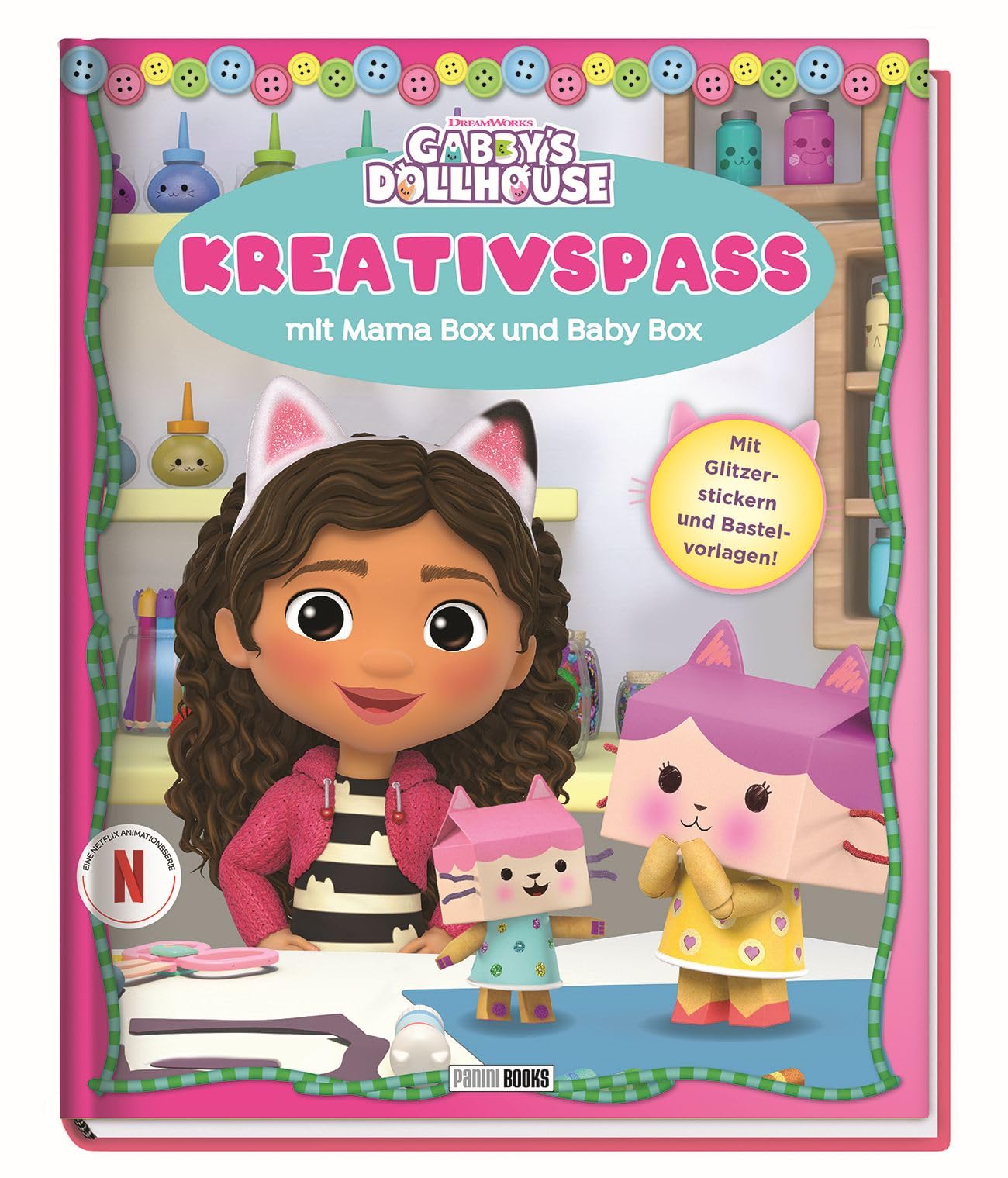 Gabby's Dollhouse: Kreativspaß mit Mama Box und Baby Box: Mit Glitzerstickern und Bastelvorlagen!