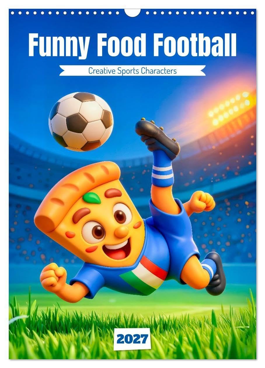 Funny Food Football - Creative Sports Characters (Wall Calendar 2027 DIN A3 portrait), CALVENDO 12 Month Wall Calendar