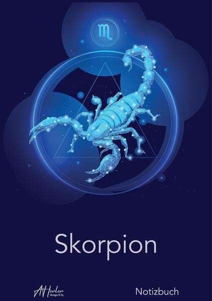 Sternzeichen Skorpion Notizbuch | Designed by Alfred Herler: Liniertes Notizbuch mit mit 150 Seiten in edlem Astrologie-Design zum niederschreiben ... Notizen, persönlichen Gedanken und Ideen