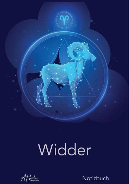 Sternzeichen Widder Notizbuch | Designed by Alfred Herler: Liniertes Notizbuch mit mit 150 Seiten in edlem Astrologie-Design zum niederschreiben ... und Ideen (Sternzeichen Notizbuch: liniert)