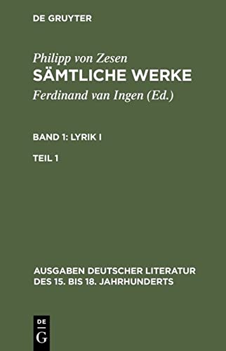 Sämtliche Werke, Bd. 1, Teil 1: Lyrik I