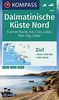 KOMPASS Wanderkarte Dalmatinische Küste Nord: 2in1 Wanderkarte 1:100000 mit Aktiv Guide. (KOMPASS-Wanderkarten, Band 2901)