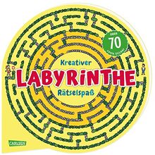 Kreativer Labyrinthe-Rätselspaß: Rätseln und Knobeln mit über 70 coolen Stickern | Rätselbuch mit verflixten Labyrinthen und Irrgärten ab 7 Jahren