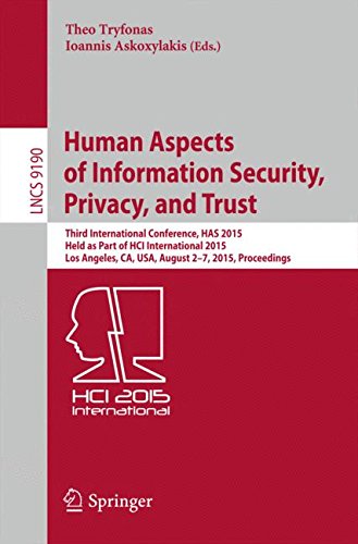 Human Aspects of Information Security, Privacy, and Trust (Lecture Notes in Computer Science)