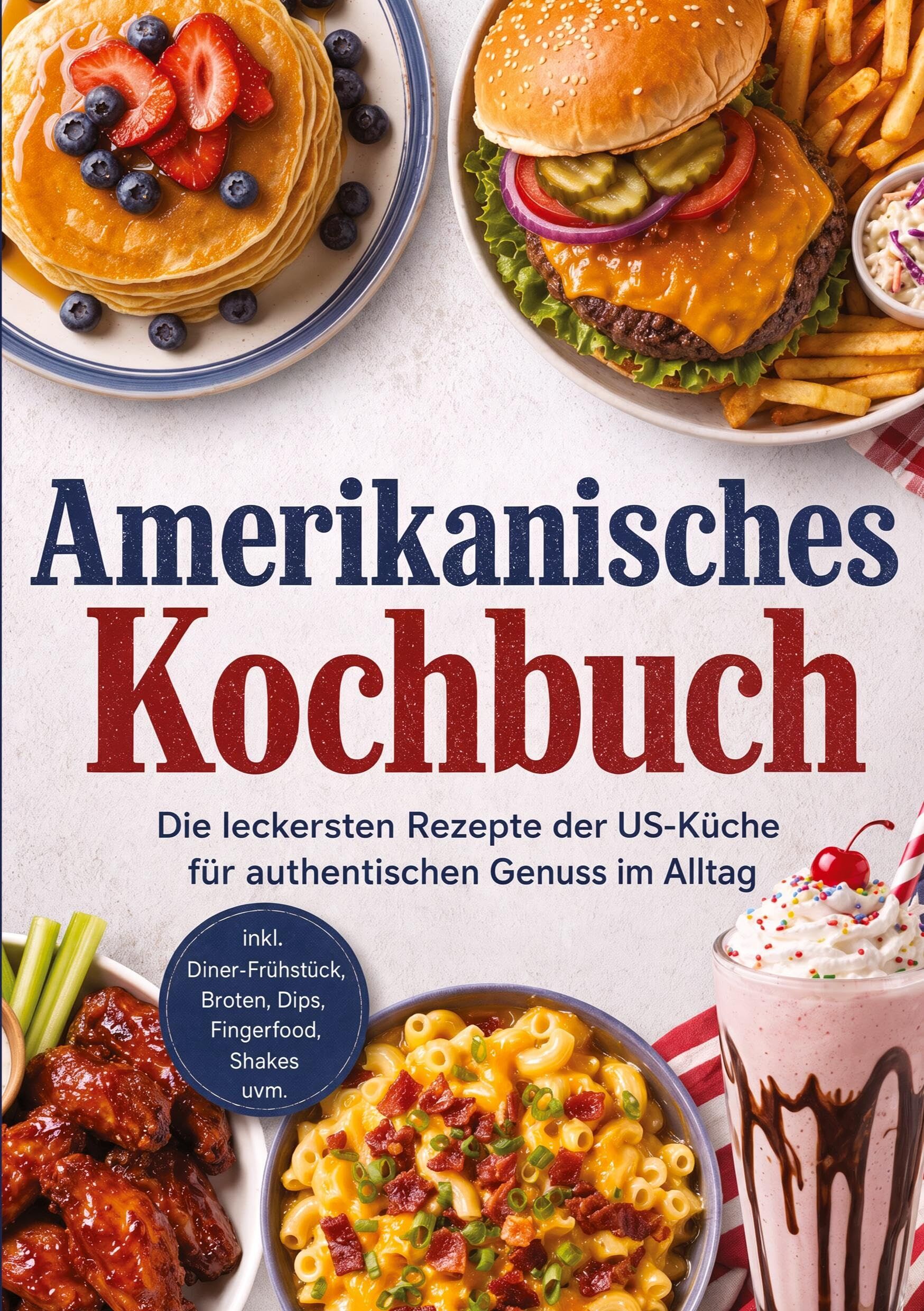 Amerikanisches Kochbuch: Die leckersten Rezepte der US-Küche für authentischen Genuss im Alltag - inkl. Diner-Frühstück, Broten, Dips, Fingerfood, Shakes uvm.