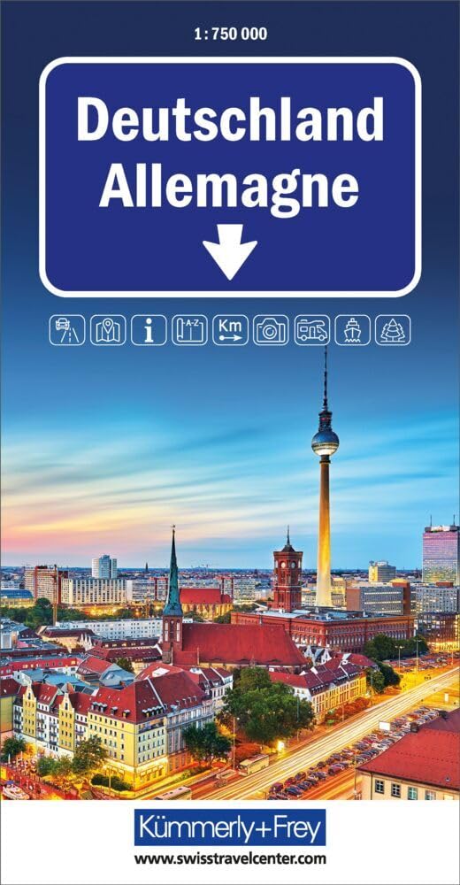 Kümmerly+Frey Strassenkarte Deutschland 1:750.000: Inkl. Transitpläne, Ortsverzeichnis und Reiseinformationen (Kümmerly+Frey Strassenkarten)