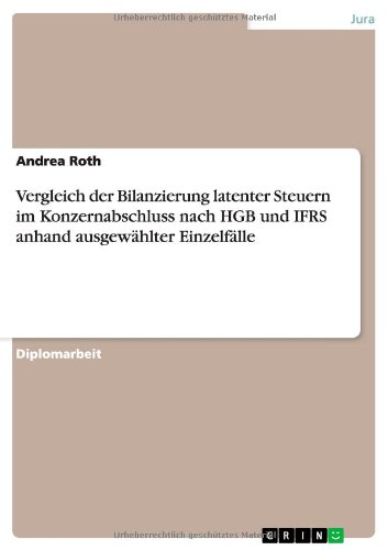 Vergleich der Bilanzierung latenter Steuern im Konzernabschluss nach HGB und IFRS anhand ausgewählter Einzelfälle
