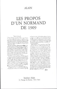 Les propos d'un Normand de 1909