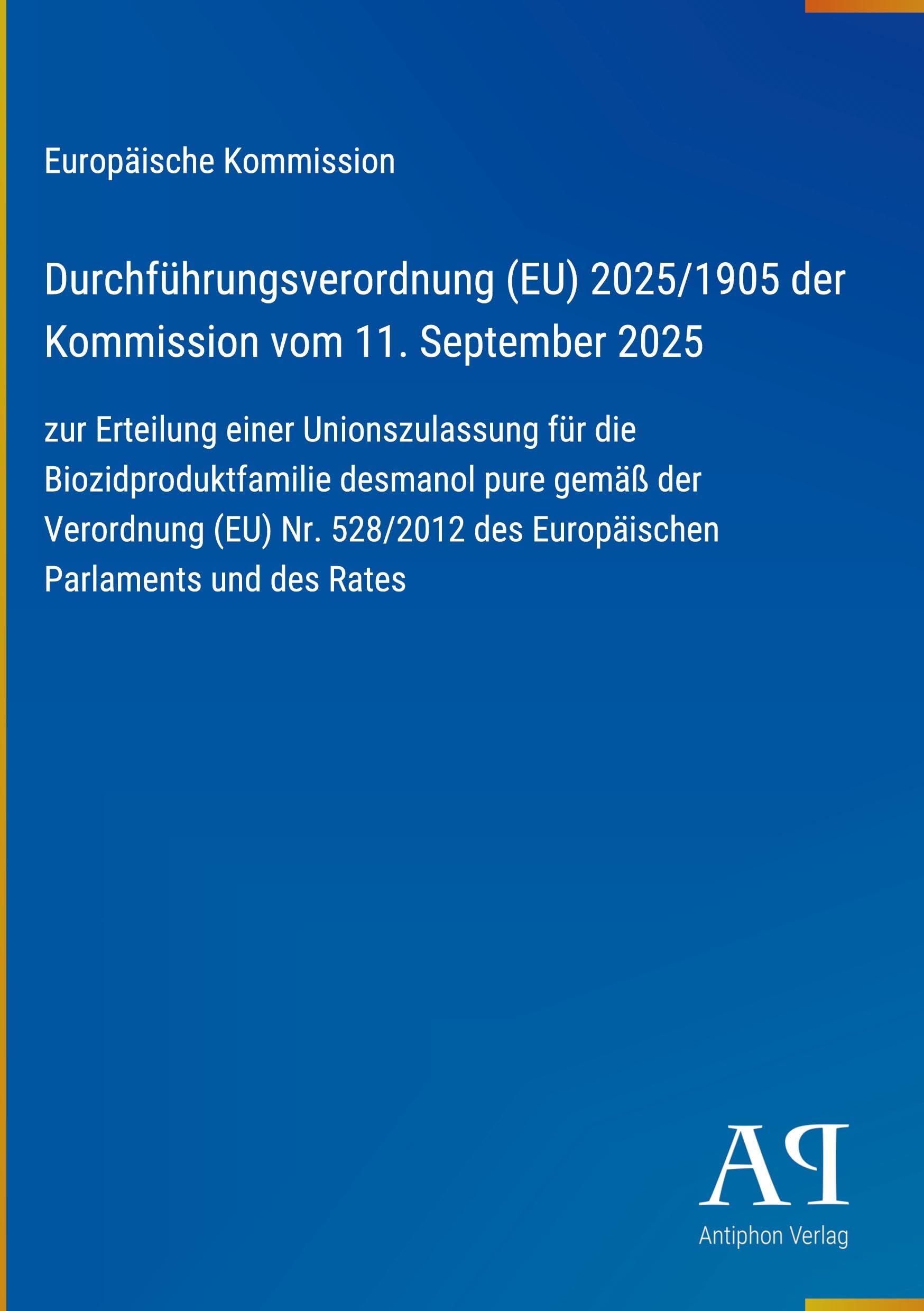 Durchführungsverordnung (EU) 2025/1905 der Kommission vom 11. September 2025