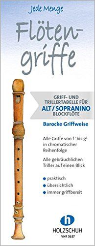 Jede Menge Flötengriffe: Griff- und Trillertabelle für Alt- und Sopraninoblockflöte barocke Griffweise