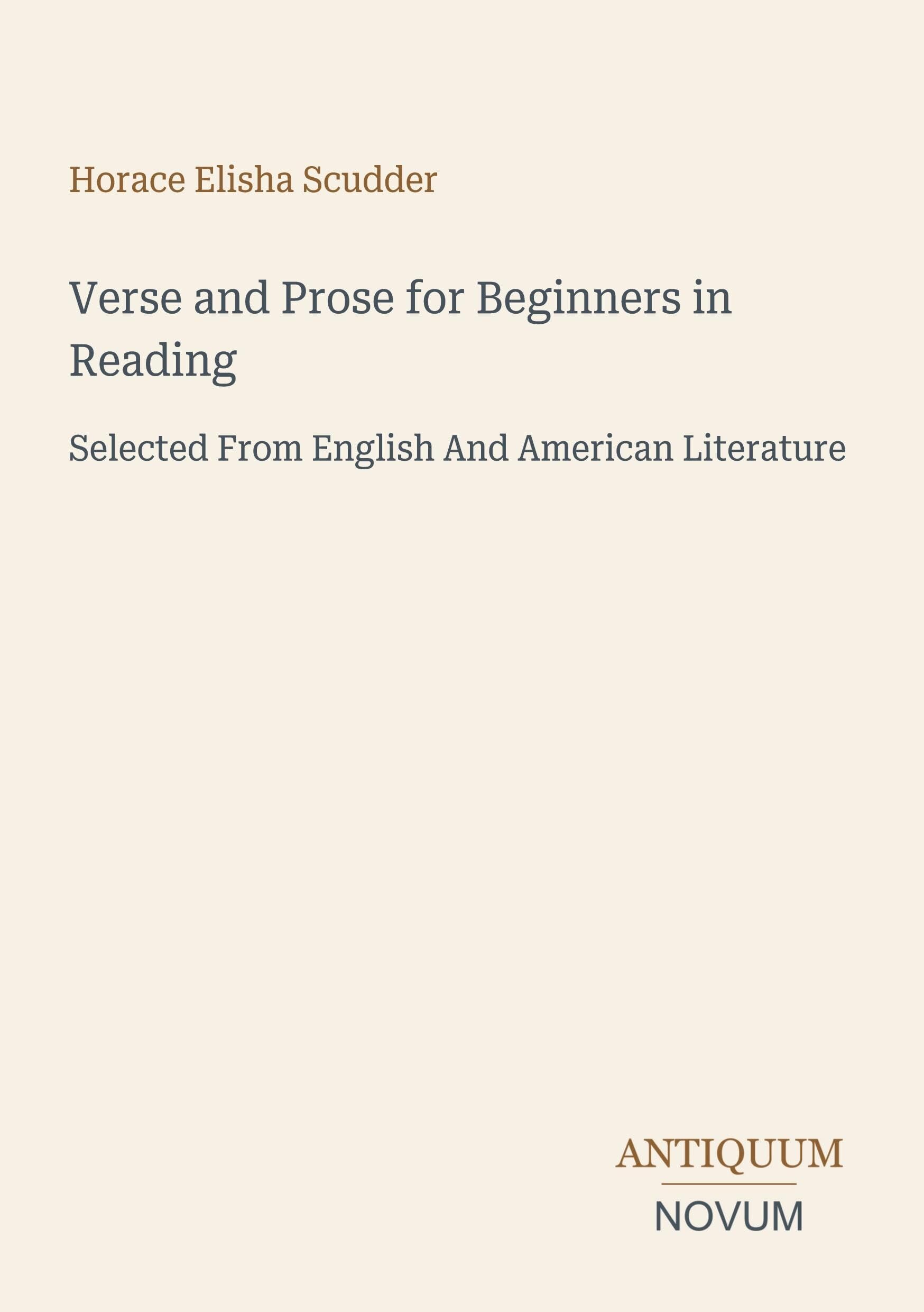 Verse and Prose for Beginners in Reading