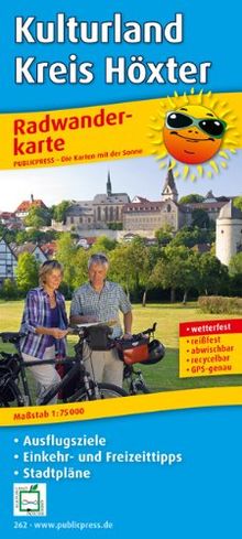 Radwanderkarte Kulturland Kreis Höxter: Mit Ausflugszielen, Einkehr- und Freizeittipps, reissfest, wetterfest, abwischbar, GPS-genau. 1:75000