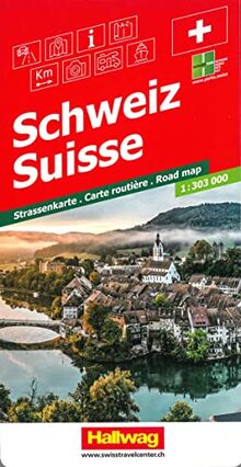 Schweiz Strassenkarte 1:303 000: Offizielle Strassenkarte Schweiz Tourismus (Hallwag Strassenkarten)