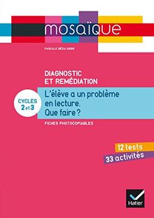 Diagnostic et remédiation, cycles 2 et 3 : l'élève a un problème en lecture, que faire ? : fiches photocopiables