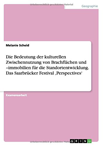 Die Bedeutung der kulturellen Zwischennutzung von Brachflächen und -immobilien für die Standortentwicklung. Das Saarbrücker Festival ,Perspectives'