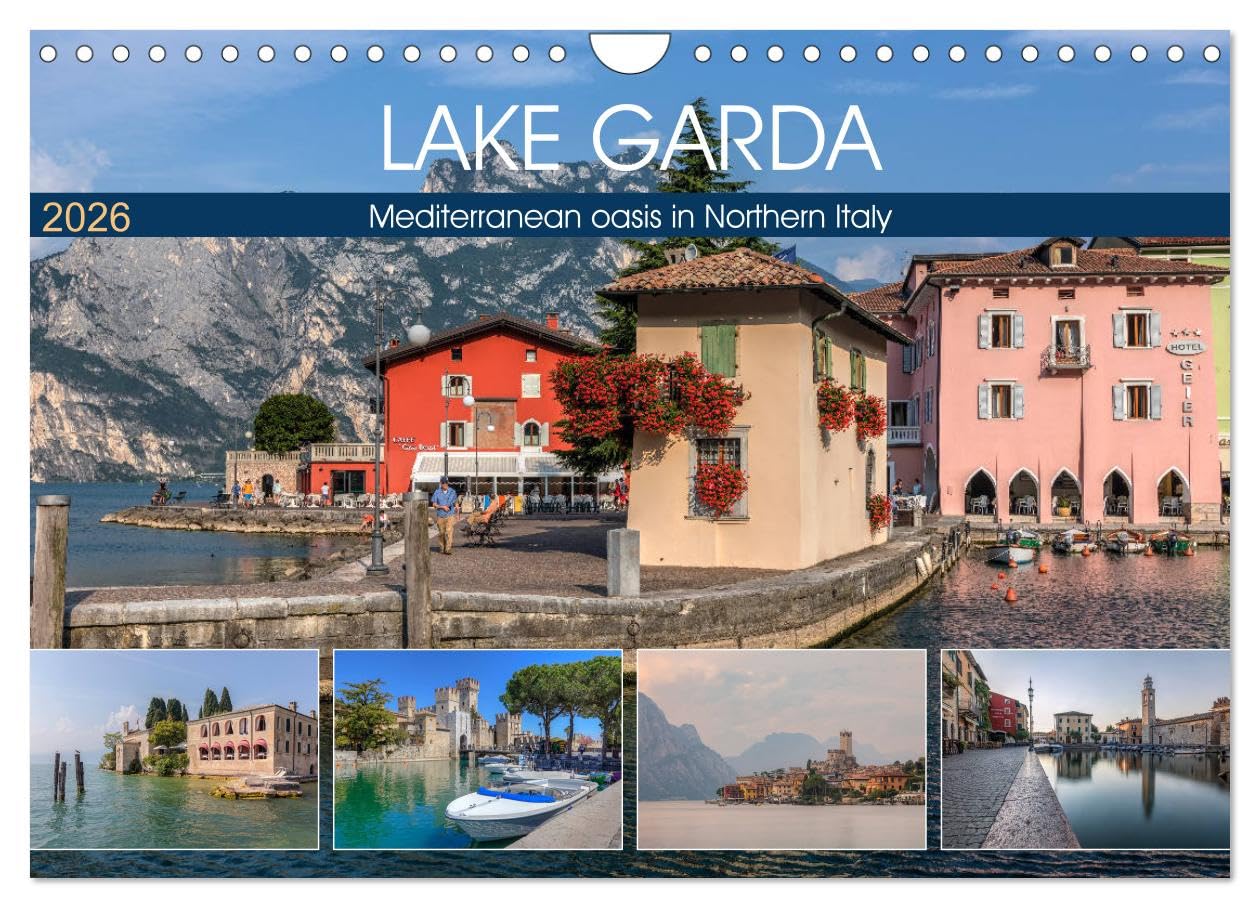 Lake Garda Mediterranean oasis in Northern Italy (Wall Calendar 2026 DIN A4 landscape), CALVENDO 12 Month Wall Calendar: The jewel of Italian lakes ... fishing villages and majestic mountains.