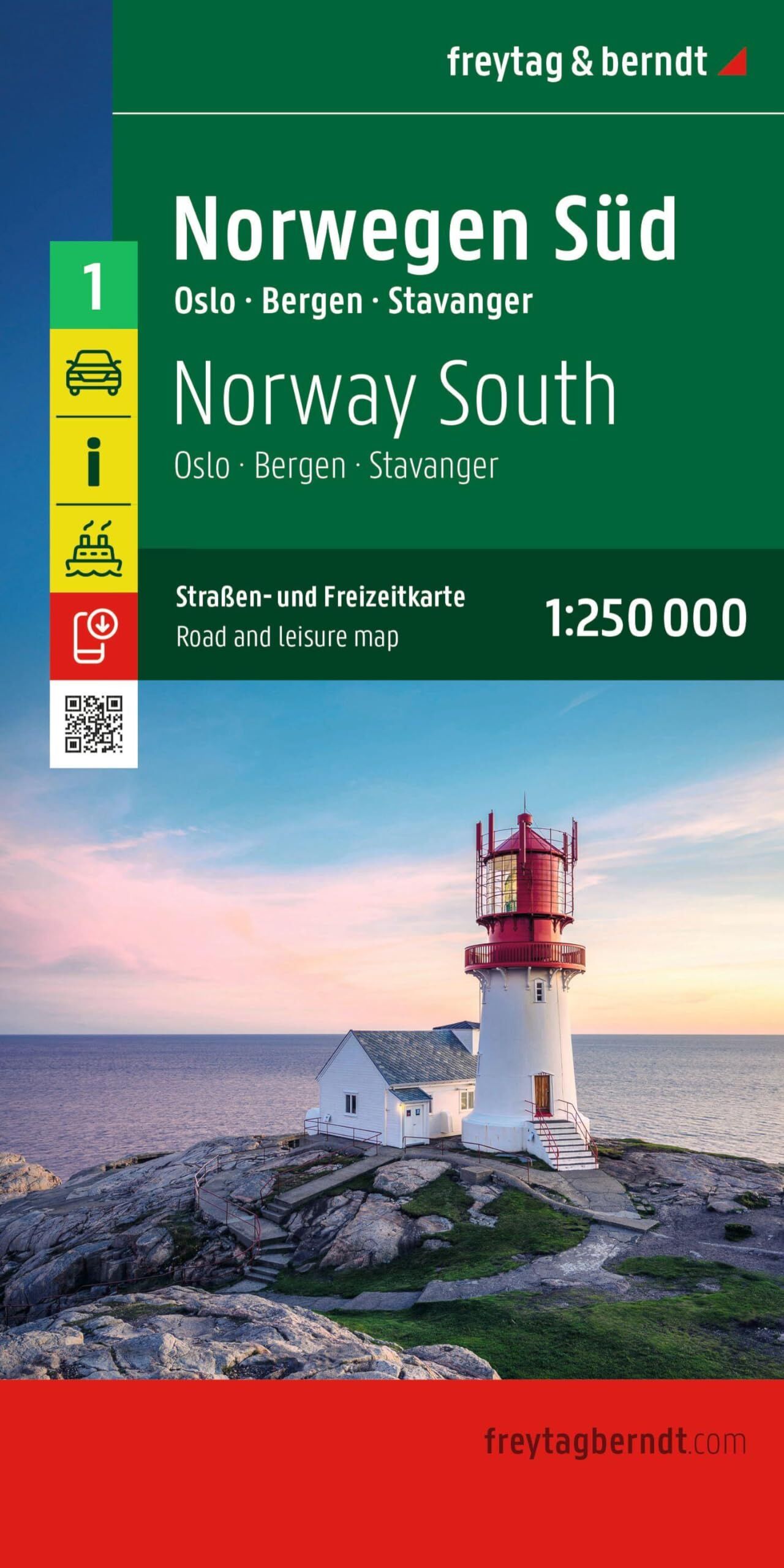 Norwegen Süd, Straßen- und Freizeitkarte 1:250.000, freytag & berndt