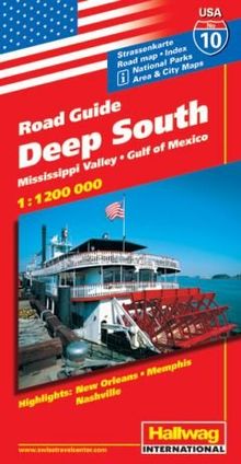 Hallwag USA Road Guide, No.10, Deep South: Mississippi Valley. Gulf of Mexico. Area and City Maps. Highlights: New Orleans, Memphis, Nashville. ... Sehenswürdigkeiten, Index. (Rand McNally)