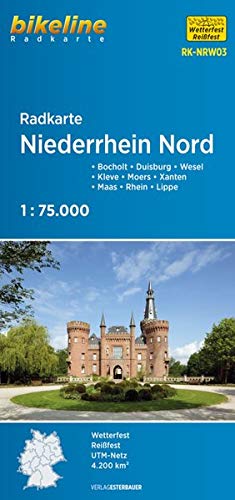 Radkarte Niederrhein Nord (RK-NRW03): Bocholt – Duisburg – Wesel – Kleve – Moers – Xanten – Maas – Rhein – Lippe (Bikeline Radkarte)