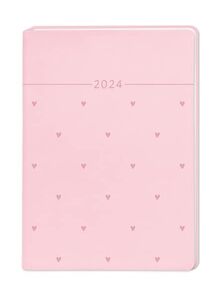 Terminplaner Lederlook 2024 Rosa: Terminplaner Lederlook A6