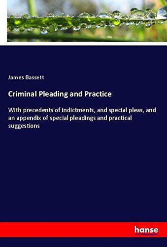 Criminal Pleading and Practice: With precedents of indictments, and special pleas, and an appendix of special pleadings and practical suggestions