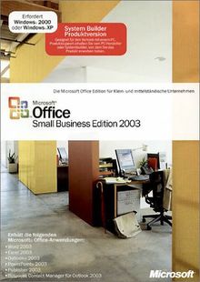 SB/MS Office Small Business Edition2003 + SP1 CD 1pk NON OSB, incl. Word, Excel, Outlook, PowerPoint, Publisher