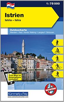 Istrien: Nr. 01, Outdoorkarte Kroatien, 1:75 000, Mit kostenlosem Download für Smartphone (Kümmerly+Frey Outdoorkarten Kroatien)