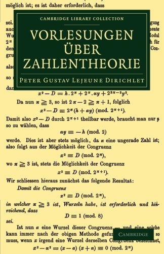 Vorlesungen uber Zahlentheorie (Cambridge Library Collection - Mathematics)