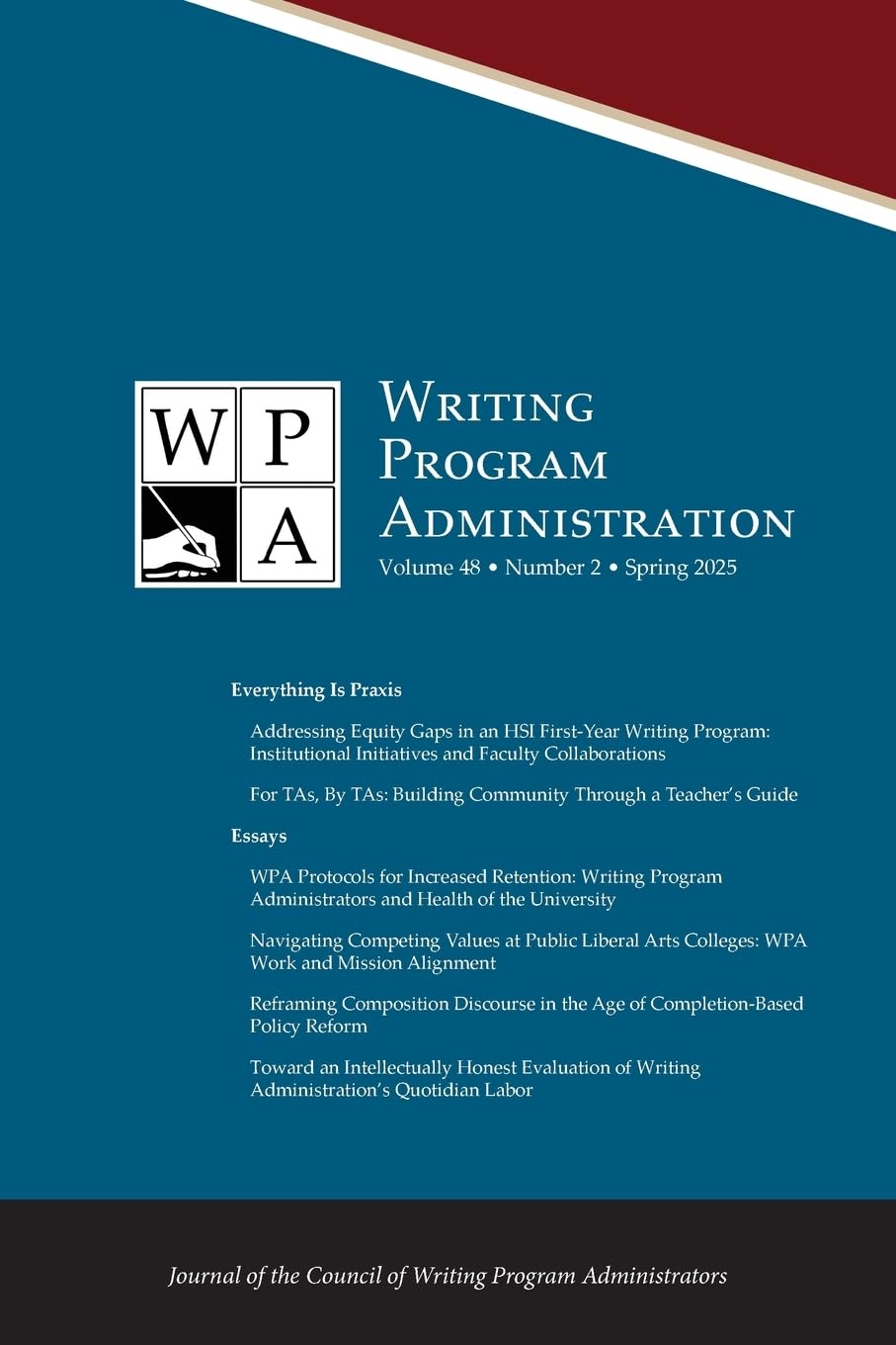 WPA: Writing Program Administration 48.2 (Spring 2025)