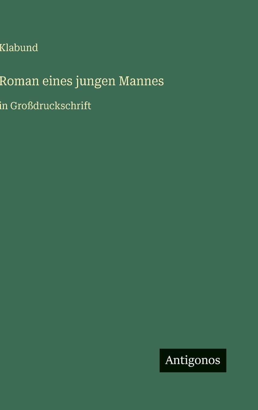 Roman eines jungen Mannes: in Großdruckschrift