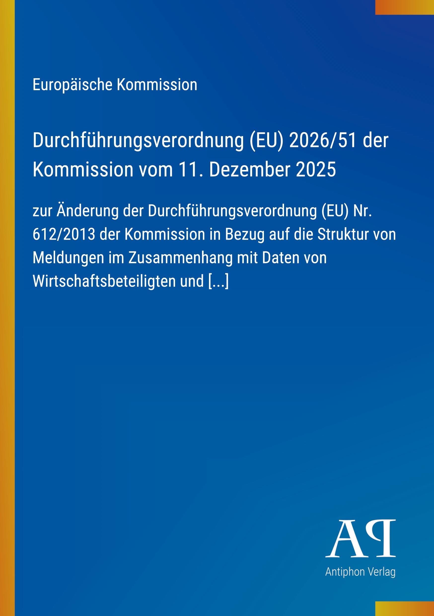 Durchführungsverordnung (EU) 2026/51 der Kommission vom 11. Dezember 2025
