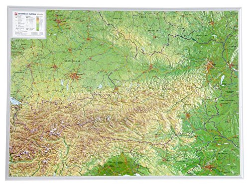 Österreich 1:800.000: Reliefkarte Österreich (Tiefgezogenes Kunststoffrelief)