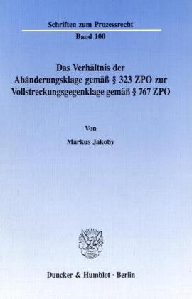 Das Verhältnis der Abänderungsklage gemäß § 323 ZPO zur Vollstreckungsgegenklage gemäß § 767 ZPO.