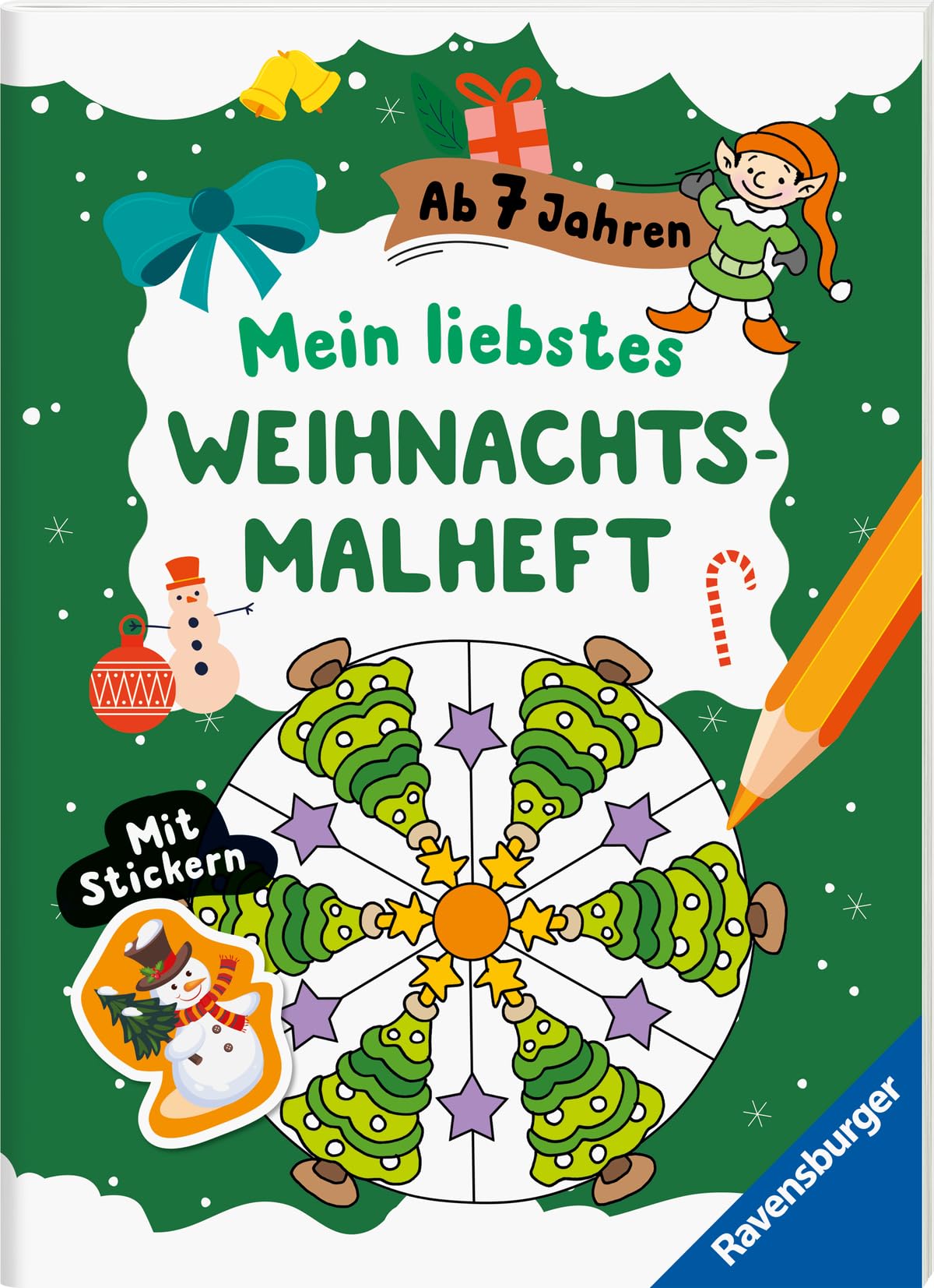 Mein liebstes Weihnachtsmalheft mit Stickern ab 7