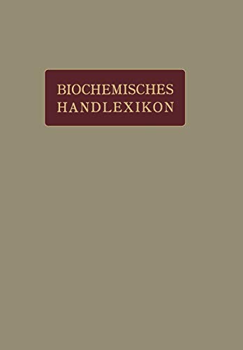 Biochemisches Handlexikon: I. Band, 2. Hälfte