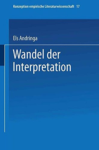 Wandel der Interpretation: Kafkas, Vor dem Gesetz‘ im Spiegel der Literaturwissenschaft (Konzeption Empirische Literaturwissenschaft, Band 27)