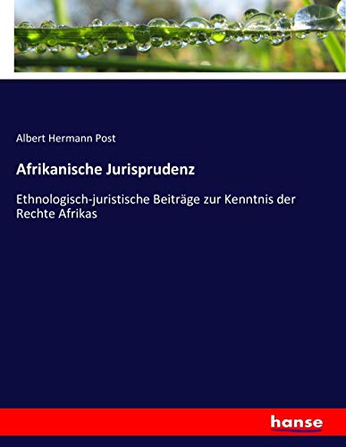 Afrikanische Jurisprudenz: Ethnologisch-juristische Beiträge zur Kenntnis der Rechte Afrikas