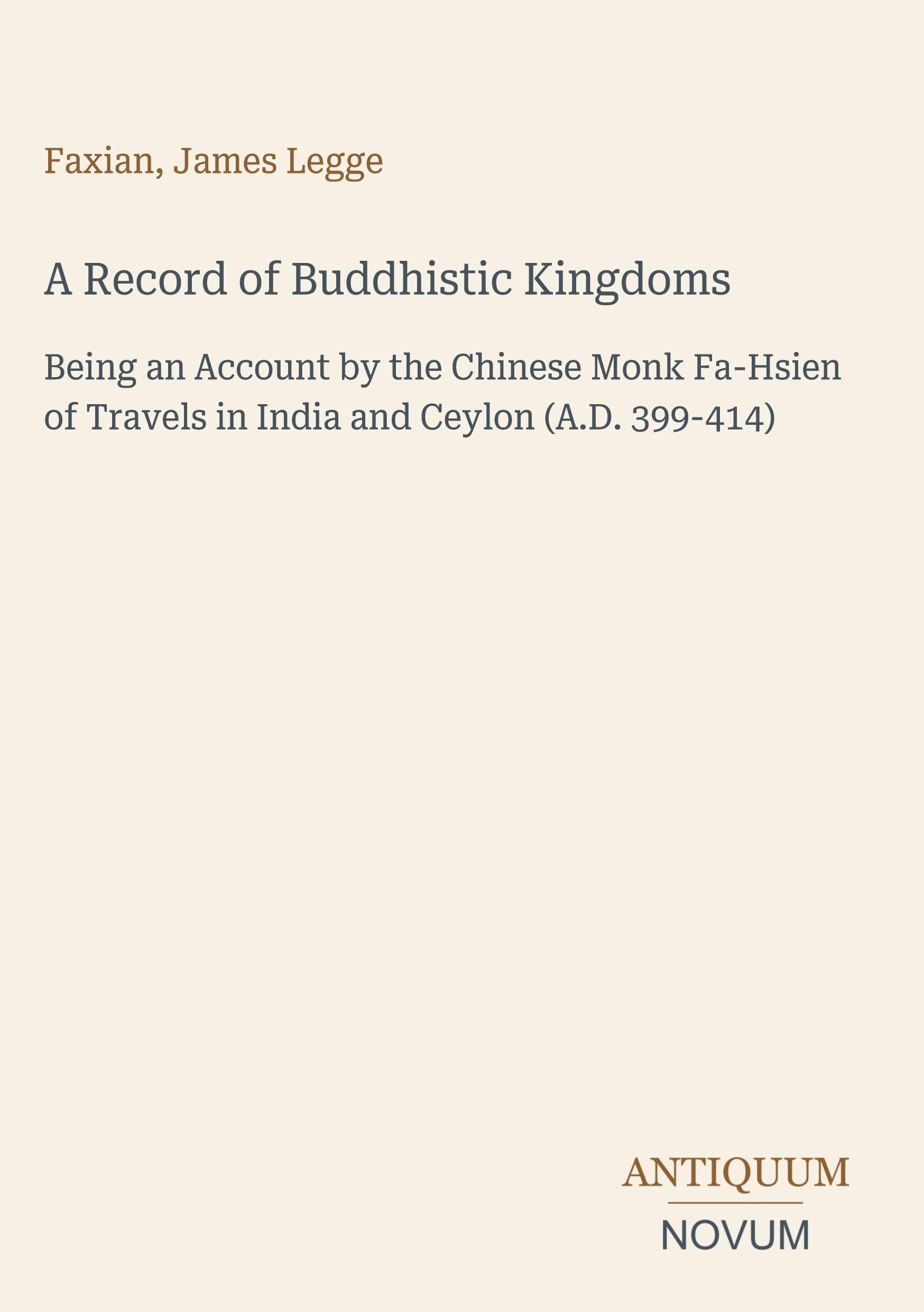 A Record of Buddhistic Kingdoms