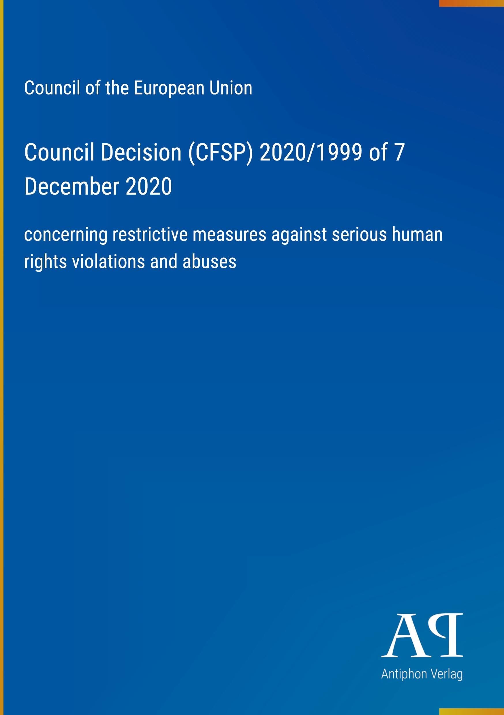 Council Decision (CFSP) 2020/1999 of 7 December 2020